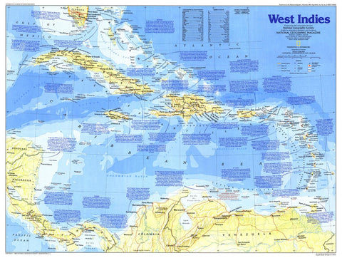 Making of America, West Indies - Published 1987 by National Geographic — historic National Geographic map print