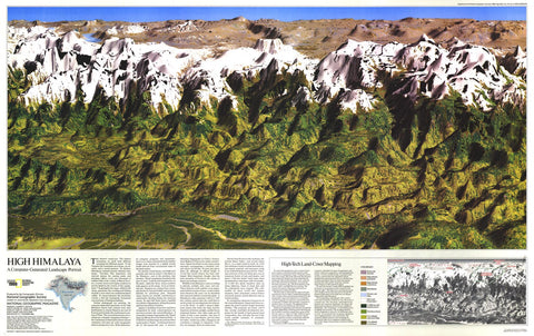 High Himalaya - Published 1988 wall map – National Geographic | Mapworld