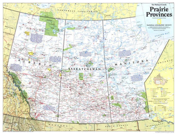 Making of Canada, Prairie Provinces - Published 1994 by National Geographic — historic National Geographic map print
