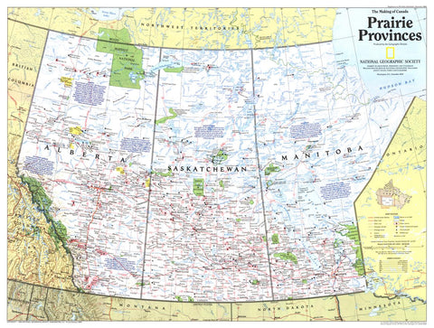 Making of Canada, Prairie Provinces - Published 1994 by National Geographic — historic National Geographic map print