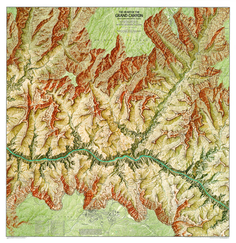 Heart of the Grand Canyon - Published 1999 by National Geographic — historic National Geographic map print