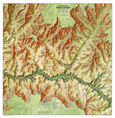 Heart of the Grand Canyon - Published 1999 by National Geographic — historic National Geographic map print