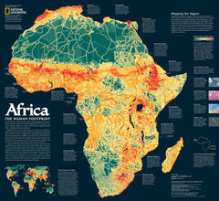Africa, the Human Footprint - Published 2005 by National Geographic — historic National Geographic map print
