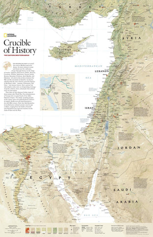 Crucible of History, the Eastern Mediterranean - Published 2008 wall map – National Geographic | Mapworld