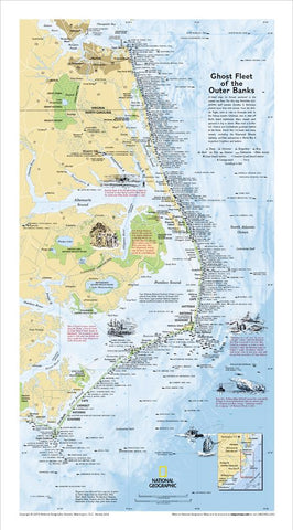 Ghost Fleet of the Outer Banks 1970 Map - Published 2008 – National Geographic | Mapworld