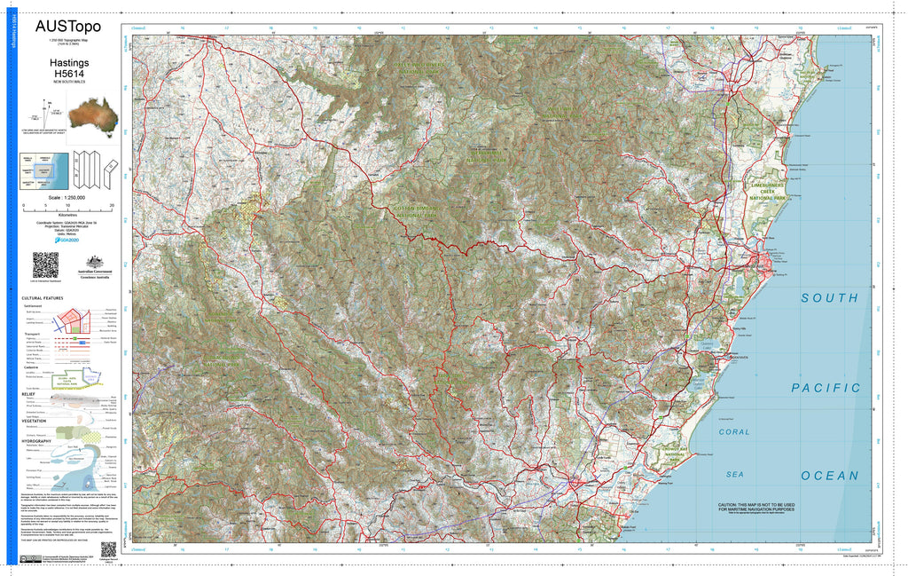 Hastings H5614 AUSTopo 1:250,000 Map | Mapworld
