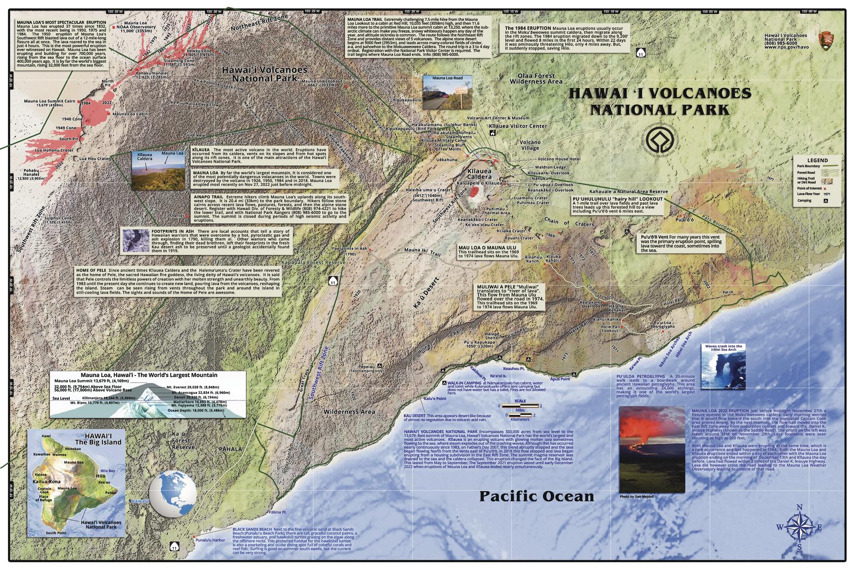 Hawaii Volcanoes National Park Map Map: Trails Illustrated