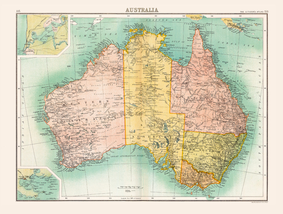 Historic Map of Australia (1898) – Collins | Mapworld