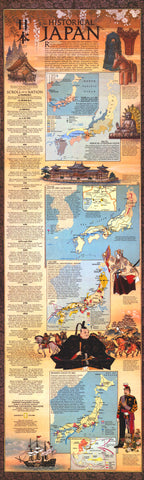 Historical Japan Wall Map - Published 1984 – National Geographic | Mapworld