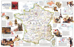 Historical France Wall Map - Published 1989 by National Geographic