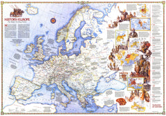 History of Europe, the Major Turning Points Wall Map - Published 1983 – National Geographic | Mapworld