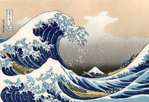 Hokusai's The Great Wave at Kanagawa (1760-1849) vintage Japanese Ukiyo-e woodcut print