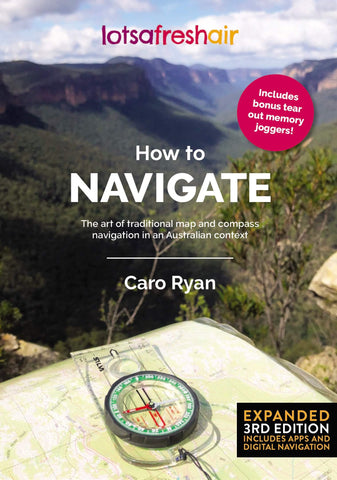 Book cover of 'How to Navigate' by Caro Ryan with a compass and scenic background.