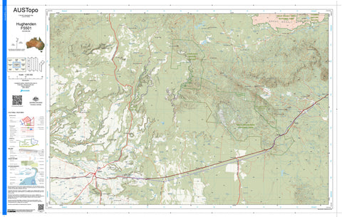 Hughenden F5501 AUSTopo 1:250,000 Map