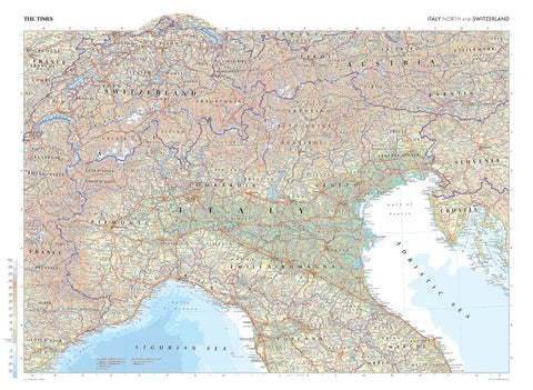 Italy North Wall Map from The Times
