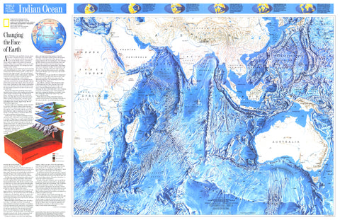 Indian Ocean Wall Map - Published 1992 – National Geographic | Mapworld