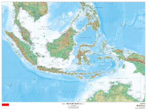 Map of Southeast Asia with physical features