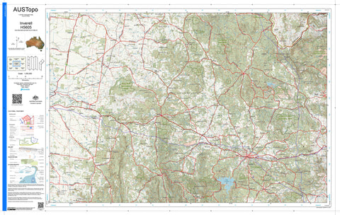 Inverell H5605 AUSTopo 1:250,000 Map