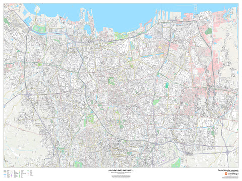 Jakarta - Indonesia Wall Supermap 1219 x 914mm