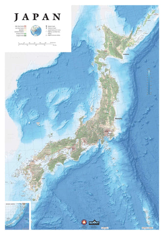 Japan 965 x 1372mm Wall Map