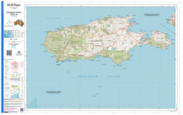 Kangaroo Island Special I5316 AUSTopo 1:250,000 Map — AUSTopo 1:250,000 topographic map