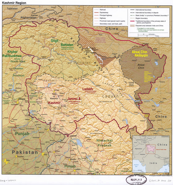 Ladakh Wall Map — wall map