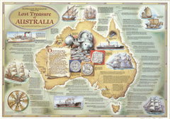 Lost Treasures of Australia Wall Map