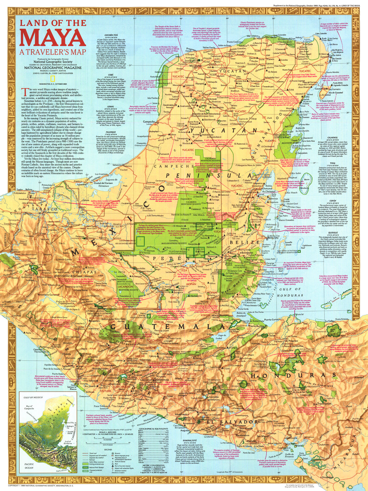 Land of the Maya Wall Map – National Geographic | Mapworld