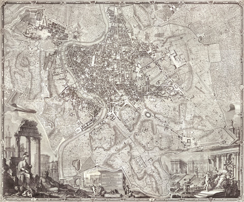 La pianta grande di Roma (The Large Plan of Rome), also known as The Nolli Map by Pietro Campana, Carlo Nolli, and Rocco Pozzi