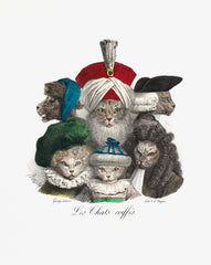Les Chats Coiffés (ca. 1825) lithographed by A. Cheyère