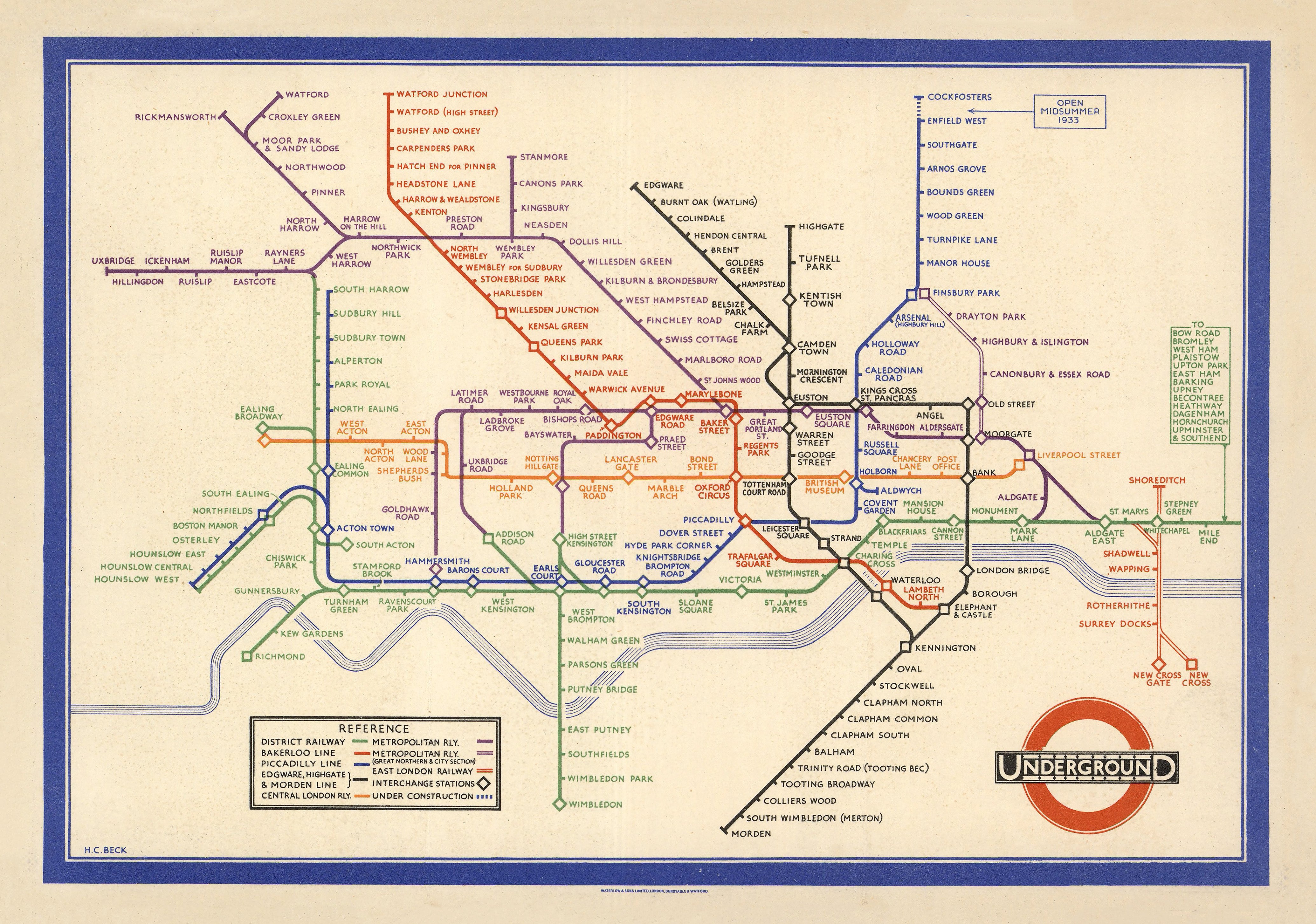 London Underground, designed by Henry Charles (1933) | Mapworld