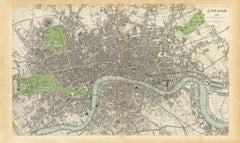 London Historic Wall Map 1848 published by J & C Walker
