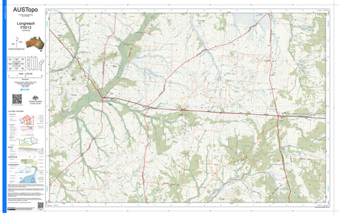 Longreach F5513 AUSTopo 1:250,000 Map