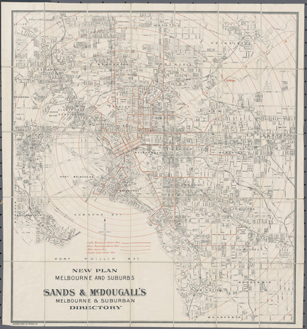 Melbourne Historic Wall Map 1901 Sands & McDougall