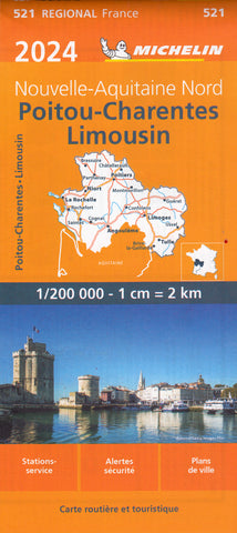 France Poitou-Charentes 521 Michelin Map