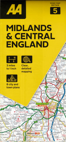 Midlands & Central England AA Road Map 5