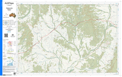 Mackunda F5411 AUSTopo 1:250,000 Map