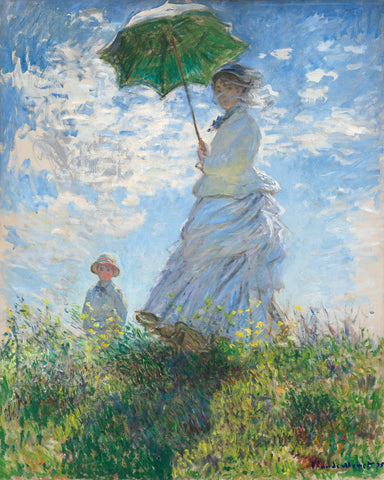 Madame Monet and Her Son (1875), woman with a Parasol by Claude Monet