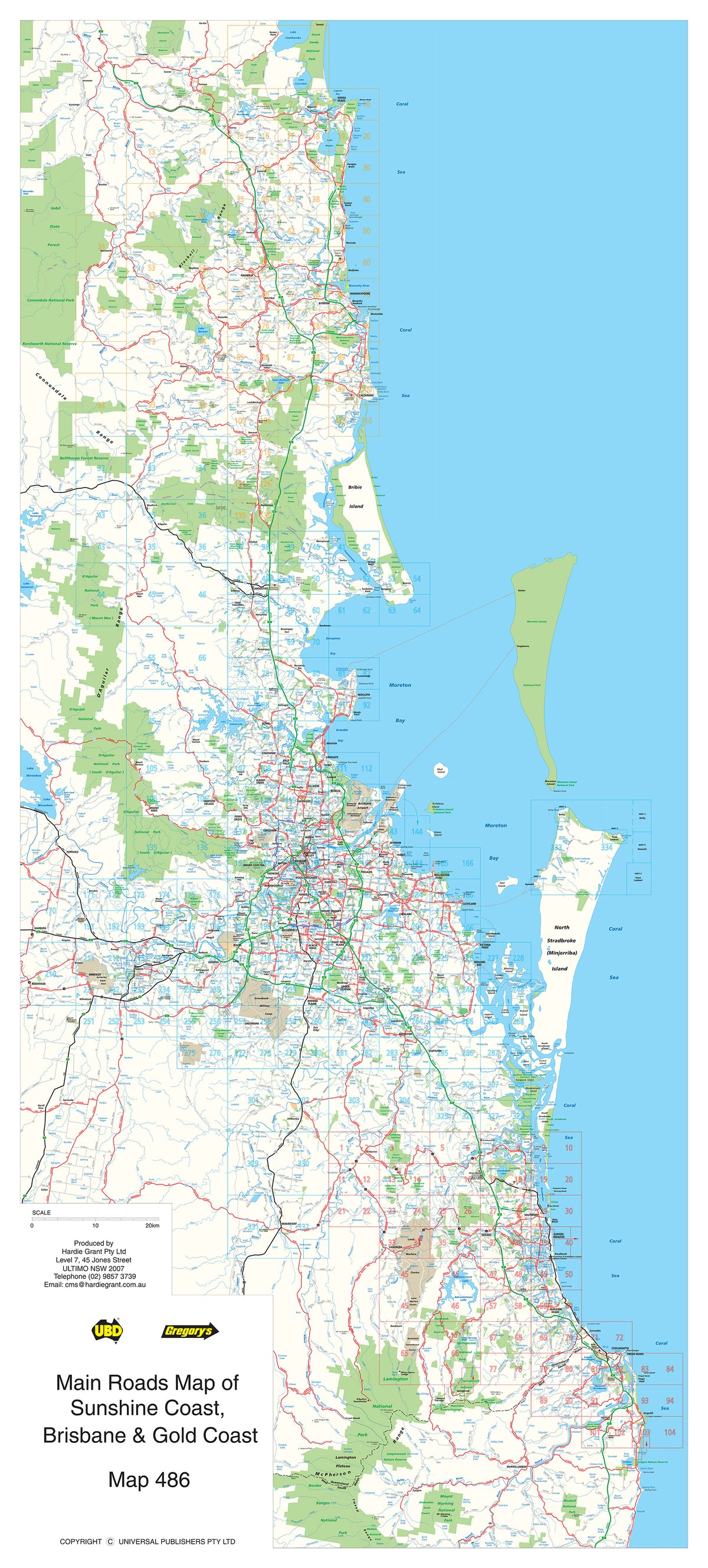 Main Roads Map of Sunshine Coast, Brisbane & (2052) | Mapworld