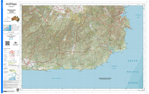 Mallacoota J5508 AUSTopo 1:250,000 Map