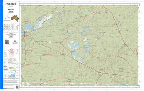 Manara I5404 AUSTopo 1:250,000 Map