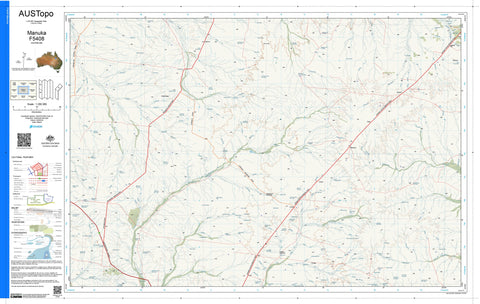 Manuka F5408 AUSTopo 1:250,000 Map