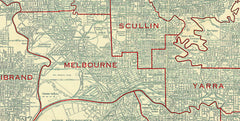 Map of Melbourne's Electoral Divisions, Victoria (1955) — map extract showing coverage detail