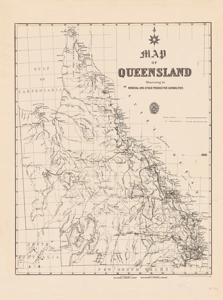 Queensland Map 1886 Illustrating its Mineral and other Productive Capabilities | Mapworld