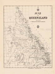 Queensland Map 1886 Illustrating its Mineral and other Productive Capabilities | Mapworld