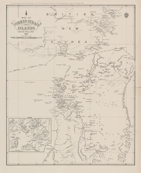 Map of Torres Strait and Islands, Queensland (1892) wall map | Mapworld