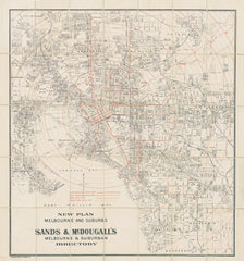 Melbourne Historic Wall Map 1901 Sands & McDougall