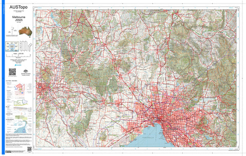 Melbourne J5505 AUSTopo 1:250,000 Map