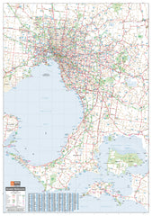 Map of Greater Melbourne with roads and boundaries