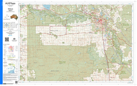 Mildura I5411 AUSTopo 1:250,000 Map
